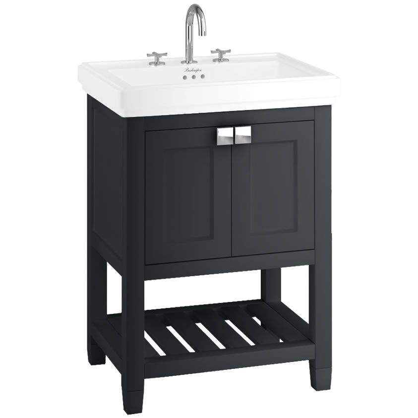 Burlington Riviera 650mm Matt Black Vanity Unit With Basin